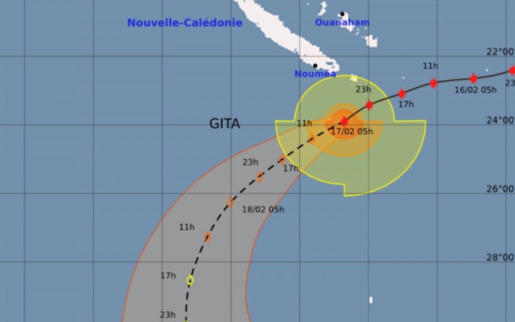 Tracking map for Tropical Cyclone Gita