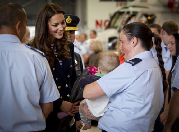 The Duchess met Allison Smith and her five-month-old son Ryder.