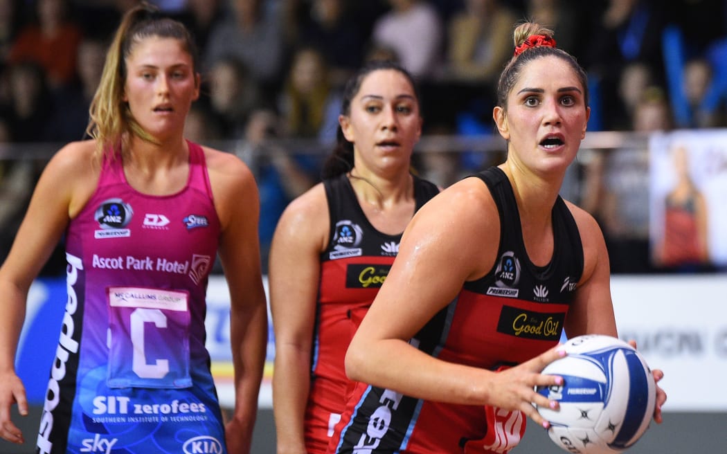 Tactix player Te Paea Selby-Ricket during their ANZ Championship Netball game Tactix v Steel.