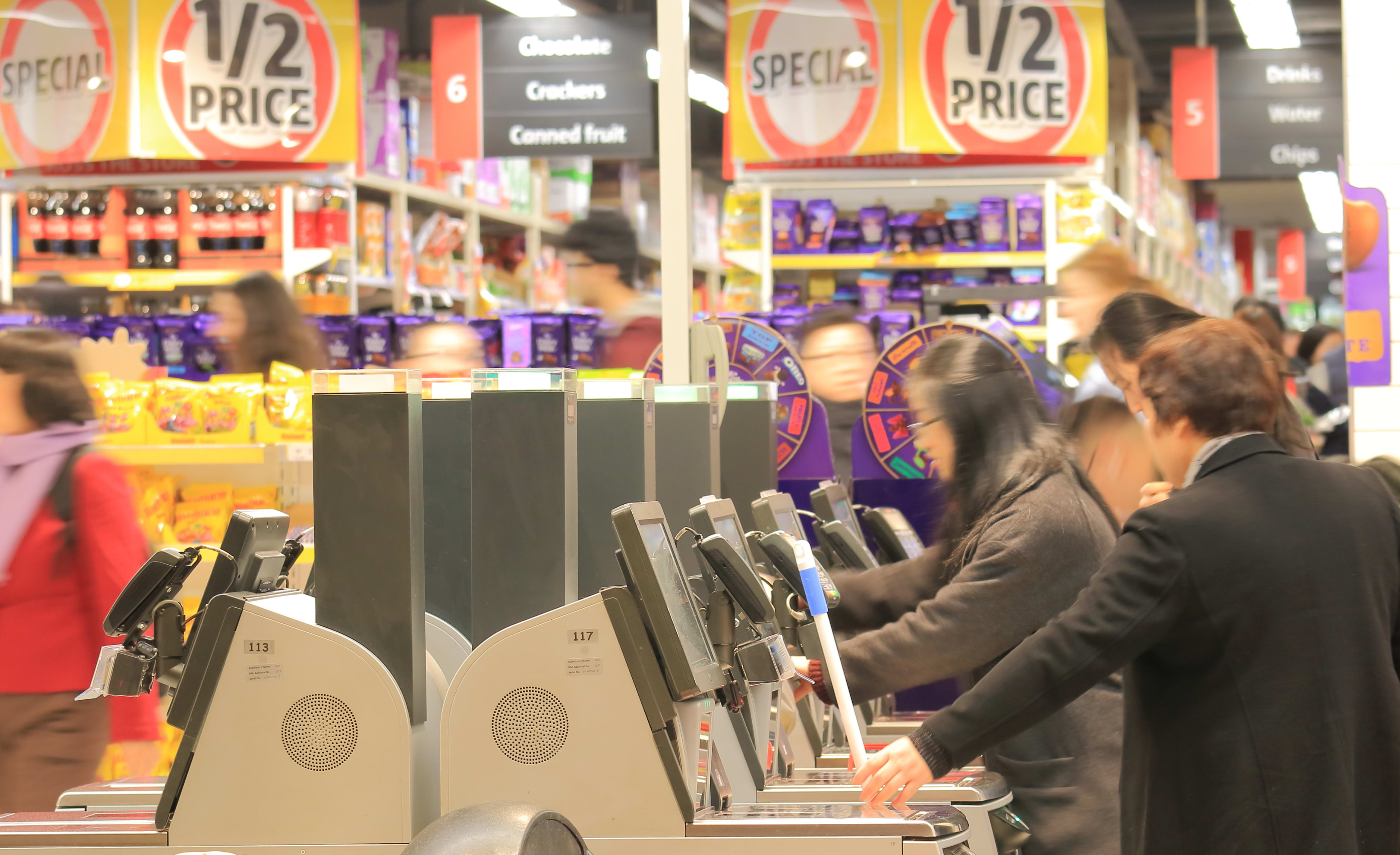 Shoppers at a Coles supermarket in Melbourne.