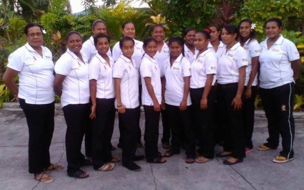 The Papua New Guinea Lewas women's cricket team.