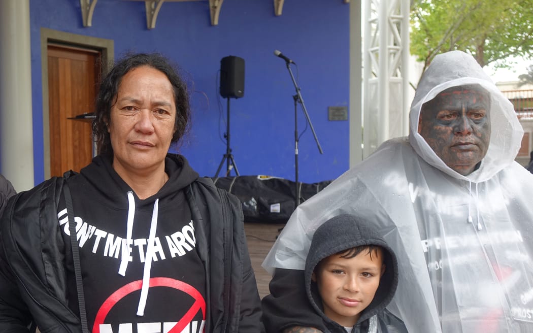 Event organiser Donna Lawrence with some supporters.