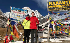 Emile and Sarla Donovan at Annapurna Base Camp