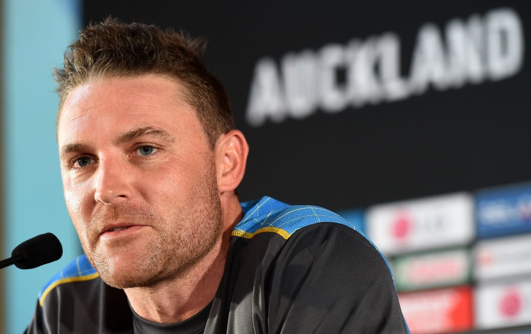 Brendon McCullum during a press conference at Eden Park.