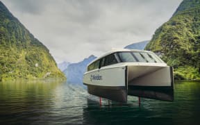 Meridian Energy's electric hydro-foiling ferry, the Swedish-designed Candela P-12, will go into service next year.