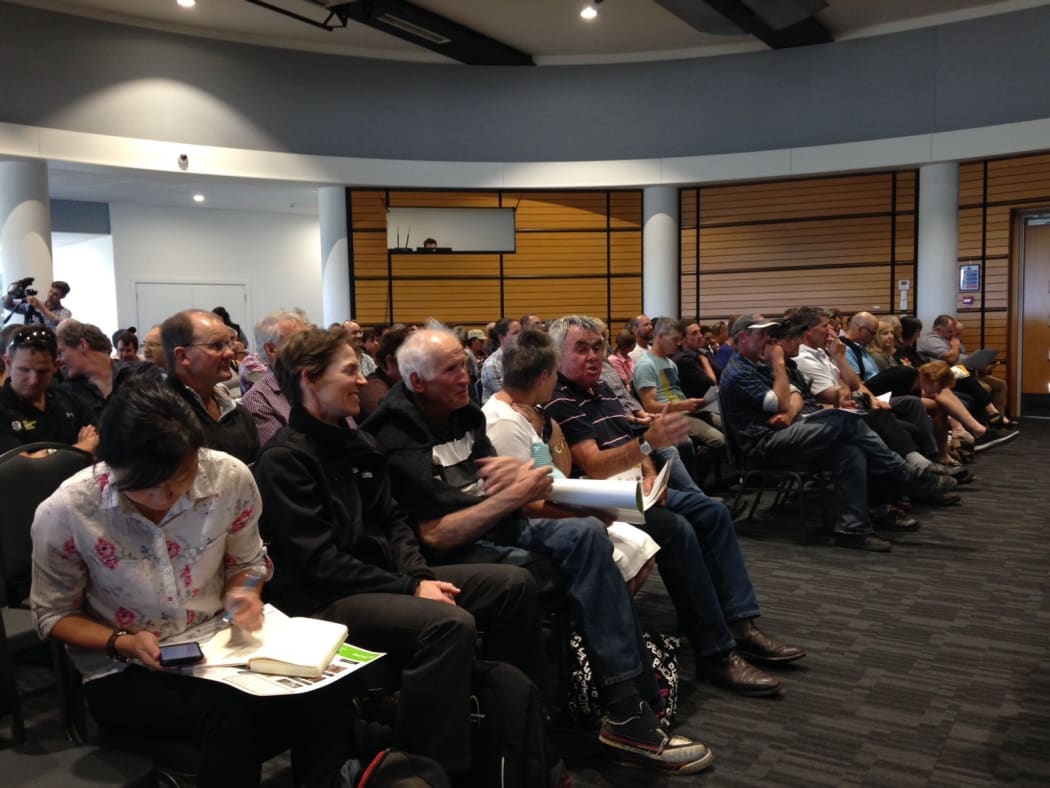 Farmers at the mycoplasma bovis meeting in Napier.