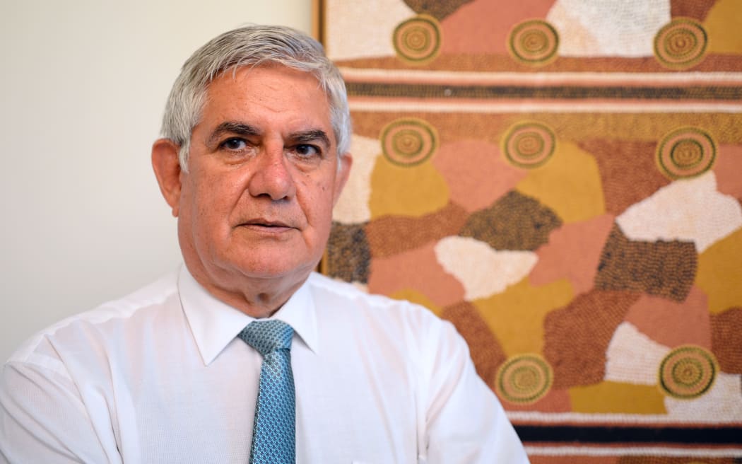 Ken Wyatt, Australia's first Minister for Indigenous Health and Minister for Aged Care, stands in his office in Canberra, Australia, 19 March 2017.