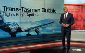Mike McRoberts on Newshub at 6 with news of the travel bubble announcement