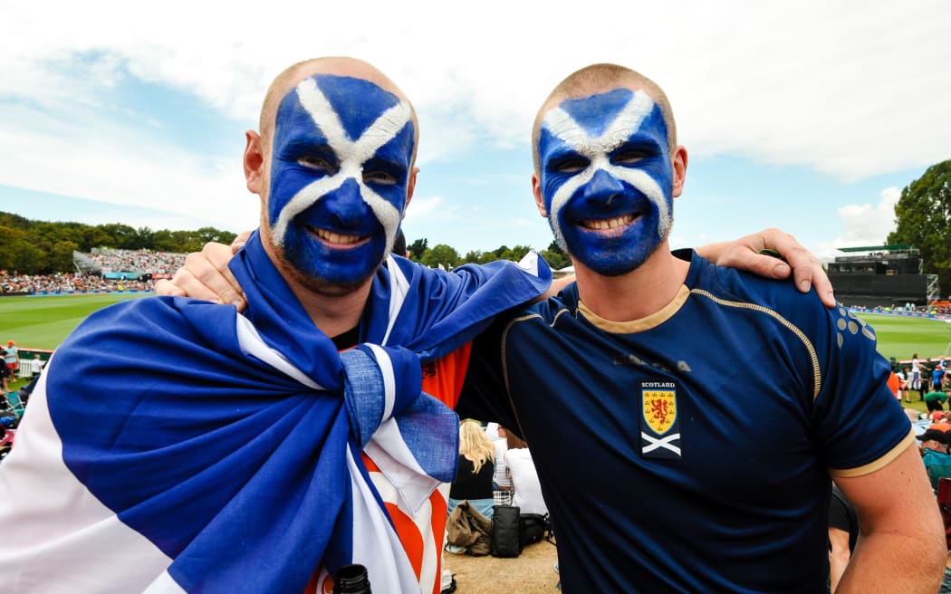 Scotland fans at Hagley Oval
