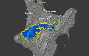 The MetService rain radar in the central North Island area on Friday 7 February 2025.