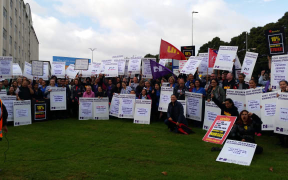 Nurses protest at Middlemore Hospital.