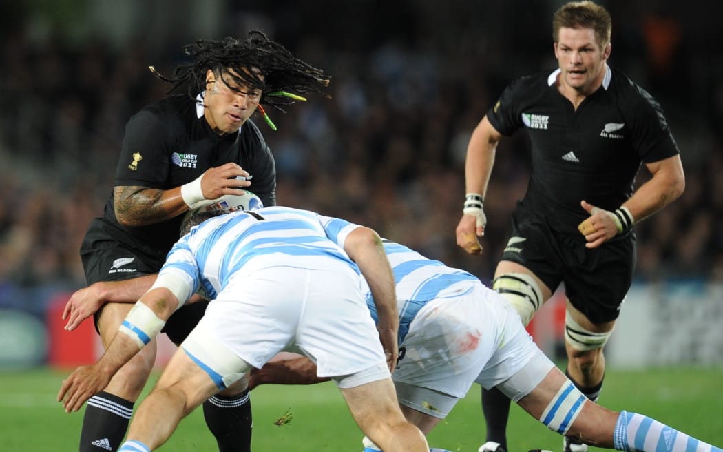 Ma'a Nonu and Richie McCaw facing up against The Pumas at the 2011 World Cup.