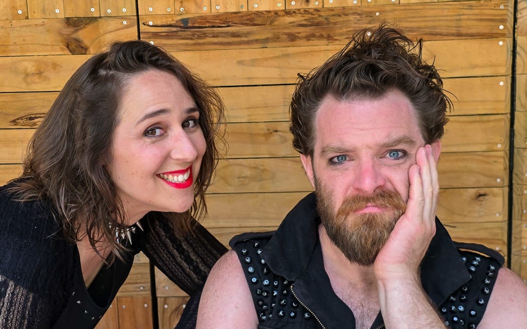 Heather Warne and Jack Power in Auckland Summer Shakespeare's Much Ado About Nothing