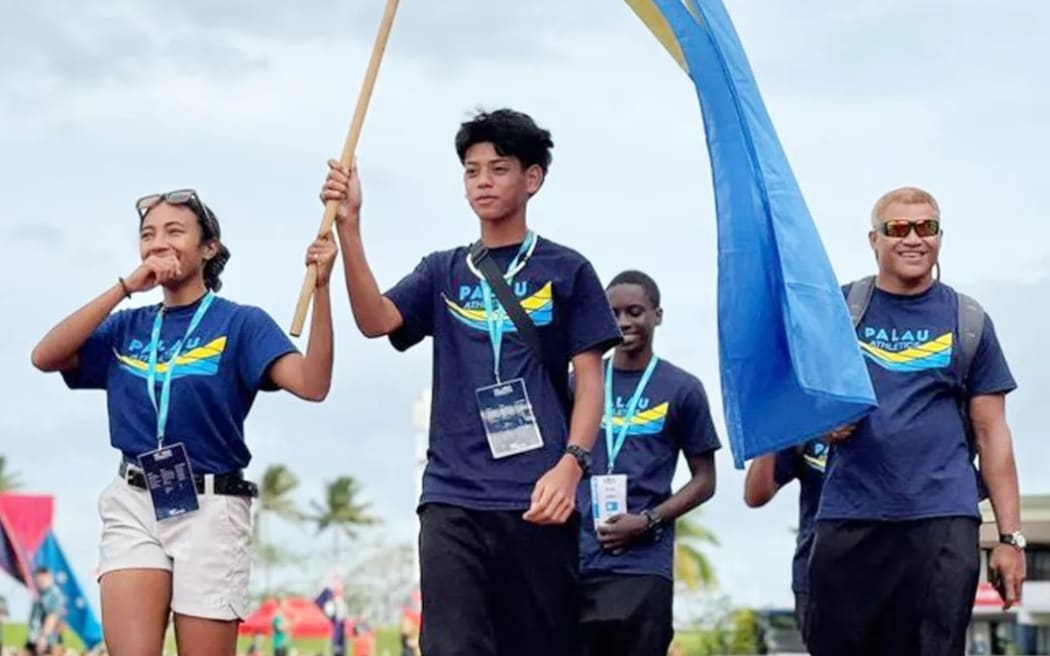 Palau athletes at the Oceania Athletics Championships in Suva. Photo: Oceania Athletics
