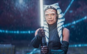 Still from the Disney+ series Ahsoke spotlighting Rosario Dawson as Ahsoka/