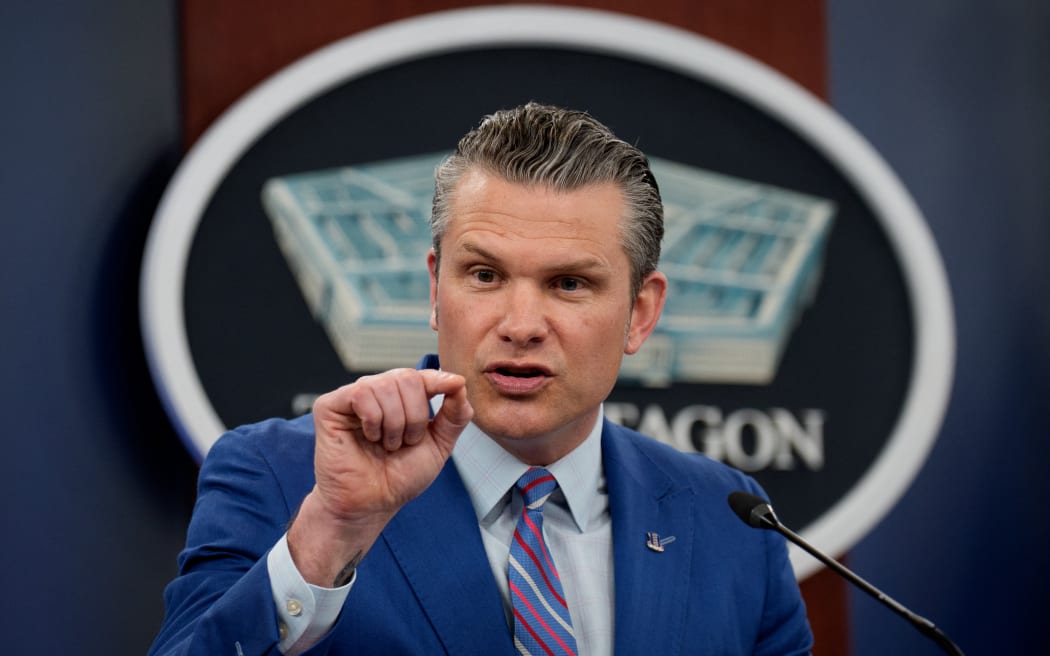 ARLINGTON, VIRGINIA - JUNE 26: U.S. Defense Secretary Pete Hegseth speaks during a news conference at the Pentagon on June 26, 2025 in Arlington, Virginia. Top officials from the Department of Defense gave an update after three Iranian nuclear facilities were struck by the U.S. military last weekend and Iran countered by launching missiles at Al Udeid Air Base in Doha, Qatar.   Andrew Harnik/Getty Images/AFP (Photo by Andrew Harnik / GETTY IMAGES NORTH AMERICA / Getty Images via AFP)