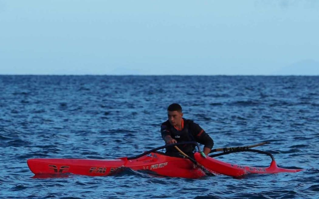 Lochlan Sa’olotoga Te’o, a rising waka ama paddler, is at home on the water.