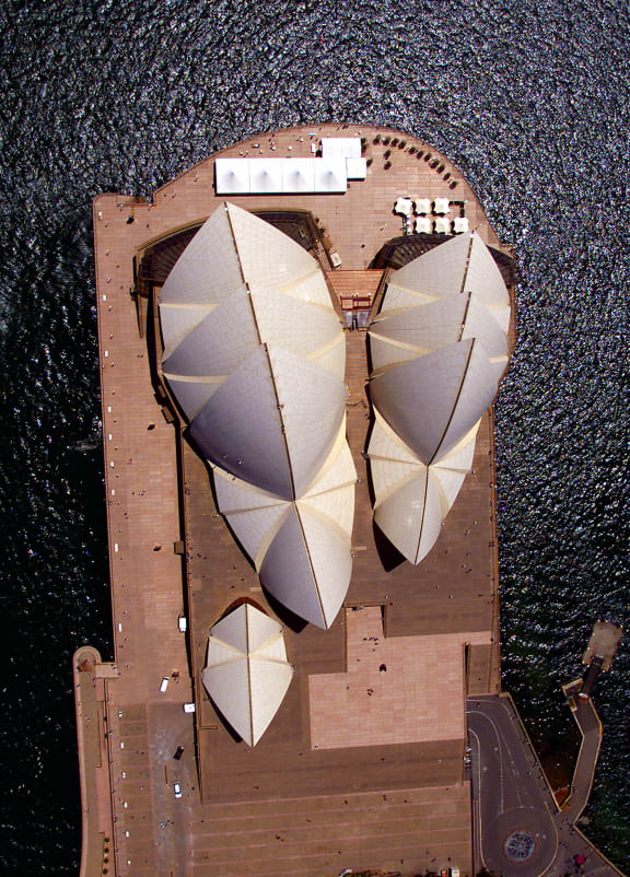 The tiled sails of the Sydney Opera House.