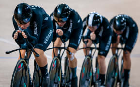 Holly Edmondston, Bryony Botha, Rushlee Buchanan and Racquel Sheath of New Zealand.