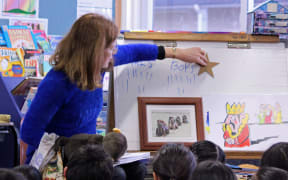 A religious instruction class, provided by a member of the Churches Education Commission