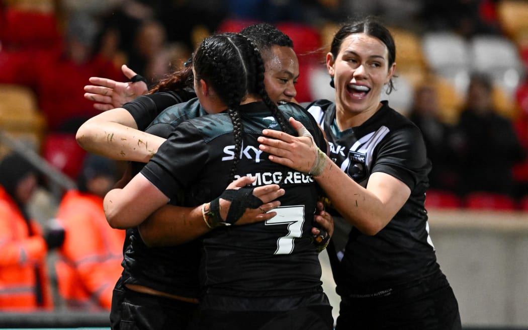 Kiwi Ferns at the women's Rugby League World Cup.