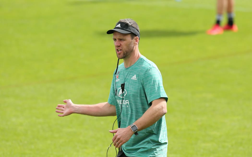 Crusaders Assistant Mark Jones with the squad training.