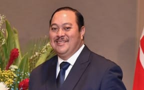 Defense Minister Minoru Kihara and Crown Prince Tupouto’a Ulukalala of Tonga after the 2024 Japan-Pacific Islands Defense Dialogue (Japan Ministry of Defense/Twitter)