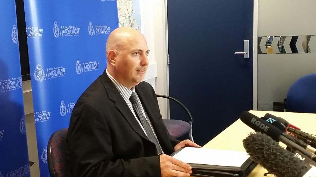 Inspector Hayden Mander at a police news conference on 22 March 2016.