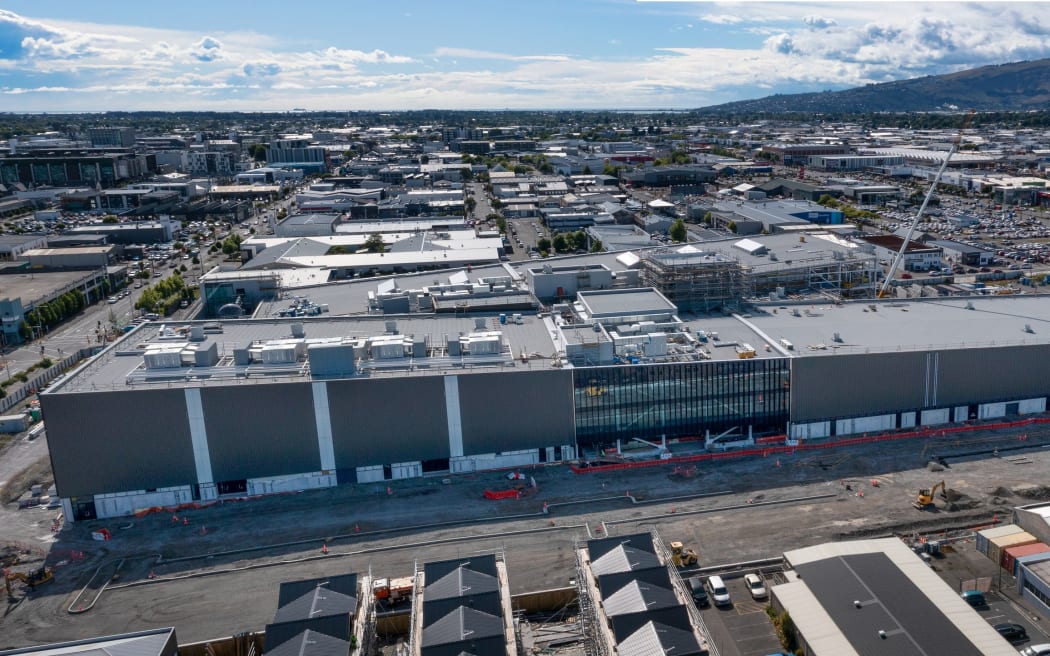 An elevated view of the Parakiore Metro Sport Facility complex taken in December 2022.