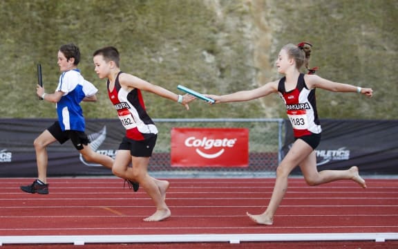 Kids compete at the Colgate Games in New Zealand.