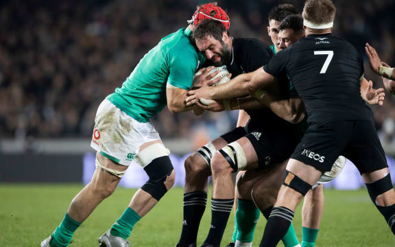 All Blacks lock Sam Whitelock during the test against Ireland, 2022.