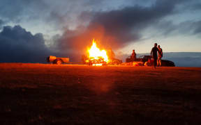 The bonfire on Moungarua.