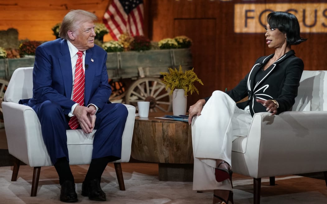 Former President Donald Trump attends a Fox News Town Hall moderated by Harris Faulkner in Cumming, Georgia, on October 15.