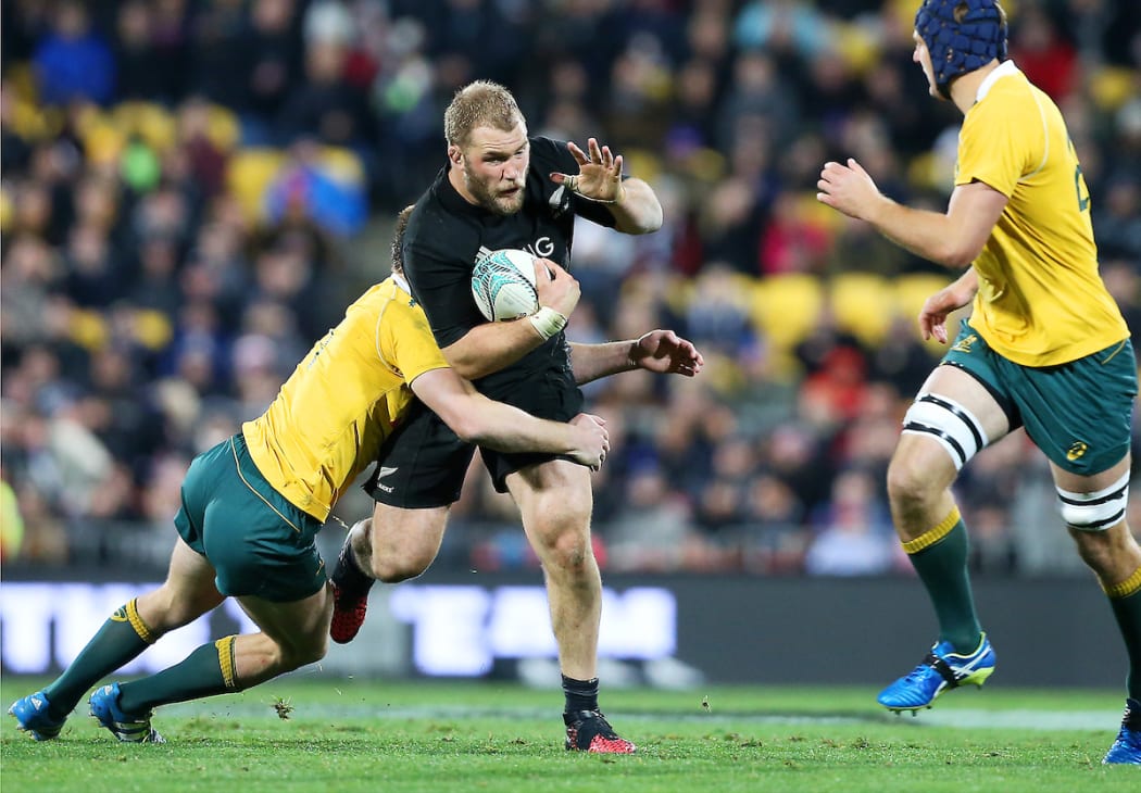 Owen Franks in action during the All Blacks win over the Wallabies 27 August.