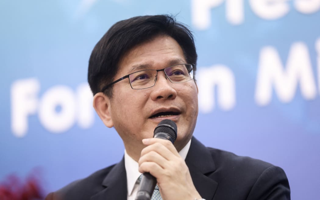 Taiwan's Foreign Minister Lin Chia-lung answers questions from media during an international press briefing in Taipei on 19 July, 2024.