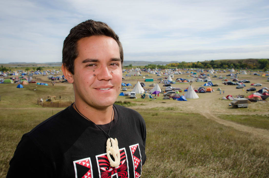 Kingi Snelgar at Standing Rock