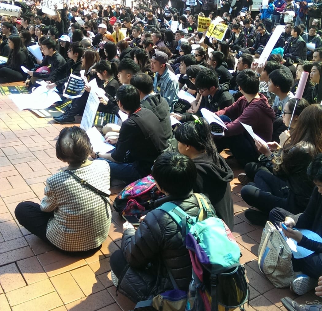 About 200 people were at the sit-in in Auckland.