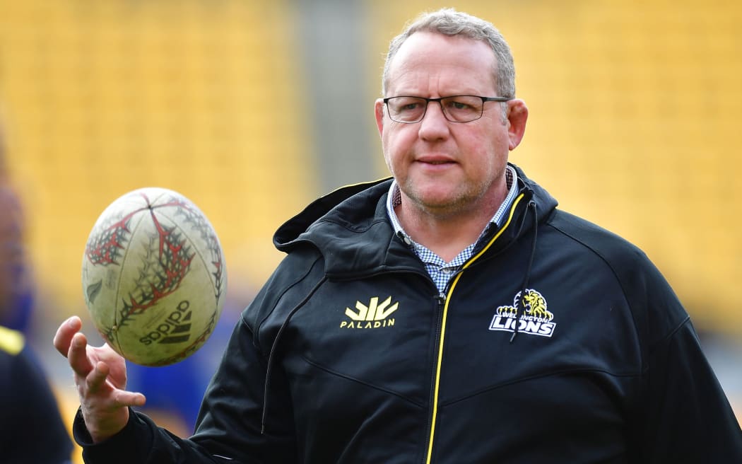 Lions head coach Chris Gibbes during the Mitre 10 cup rugby match between the Lions and Otago on Sunday the 19th of August 2018. Copyright Photo by Marty Melville / www.Photosport.nz