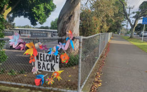 Mount Eden Normal School puts out the welcome sign for returning primary pupils.