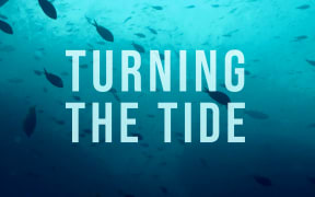 Underwater scene with fish swimming. Text reads "Turning The Tide"