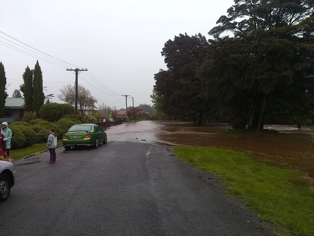 Flooding at Ohakune on Tuesday.