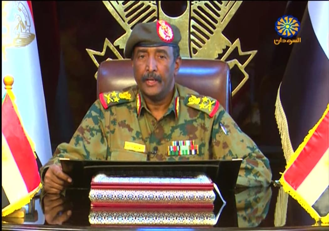 A grab from a broadcast on Sudan TV on April 13, 2019 shows Lieutenant General Abdel Fattah al-Burhan Abdulrahman, new chief of Sudan's ruling military council, in the capital Khartoum.