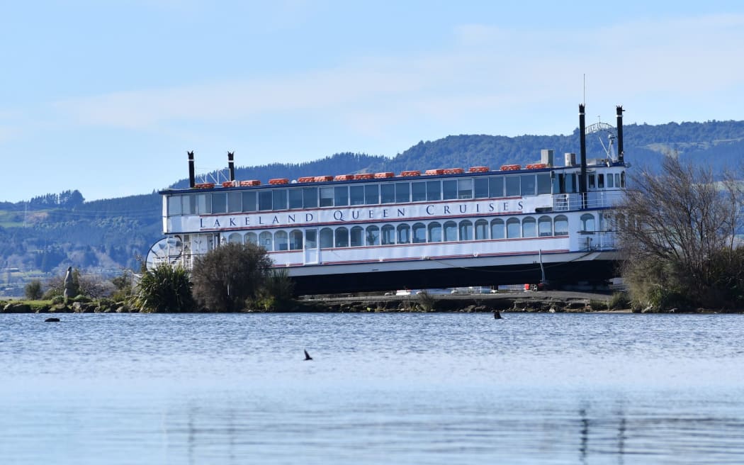 The Lakeland Queen has been on dry land at Sulphur Point for years.