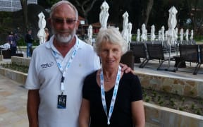 The parents of New Zealand rower Hamish Bond, Graeme and Shirley Bond.