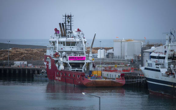 The Austrian oil company's support ship has been prevented from leaving the Timaru port.