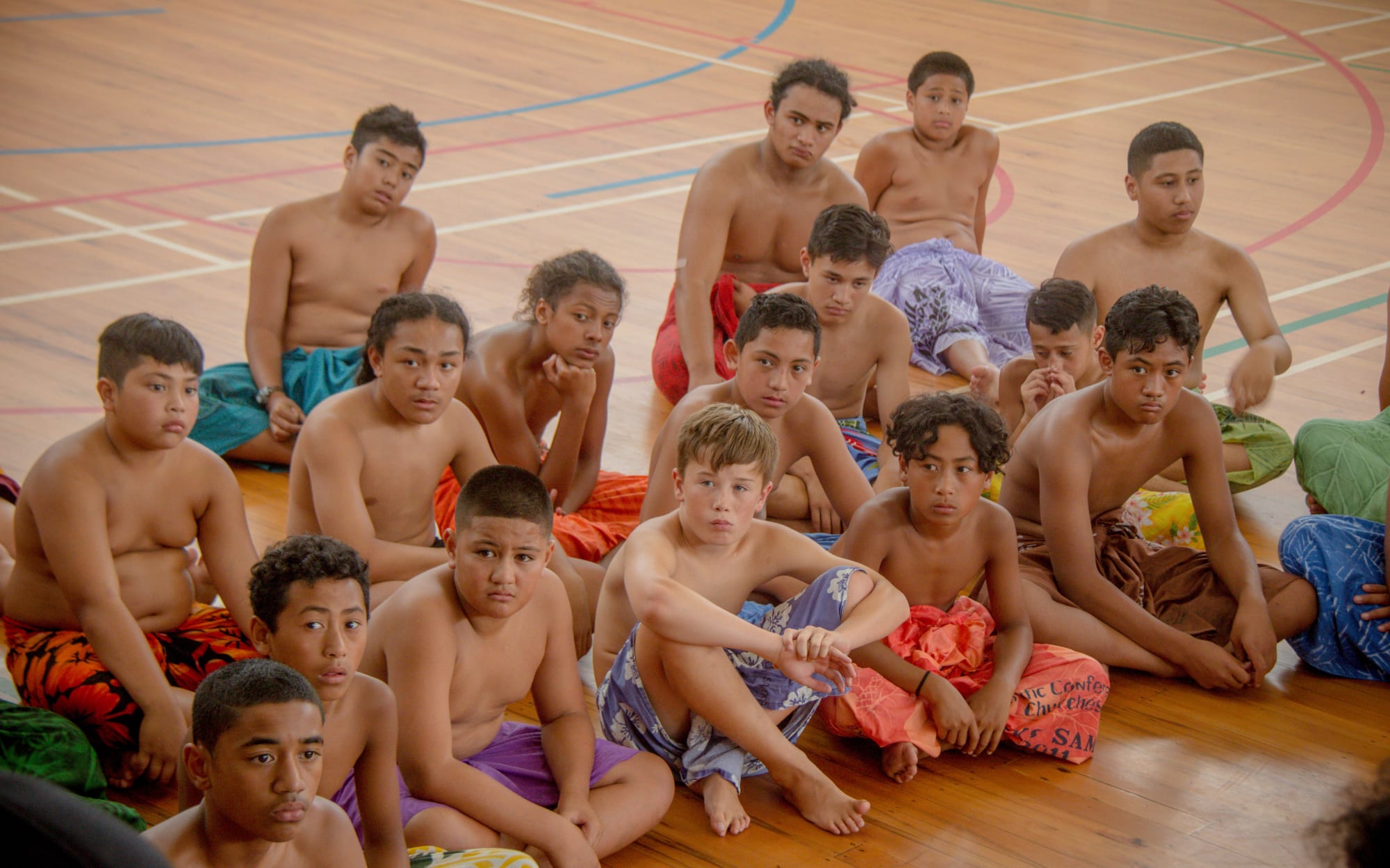 St Paul's College Samoan group meet for Polyfest practice in 2018.