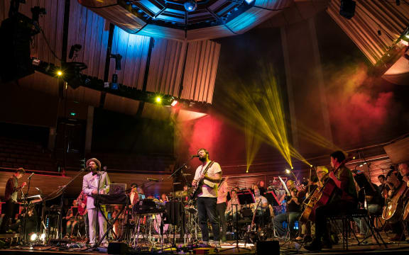 The Phoenix Foundation in rehearsal with the NZSO