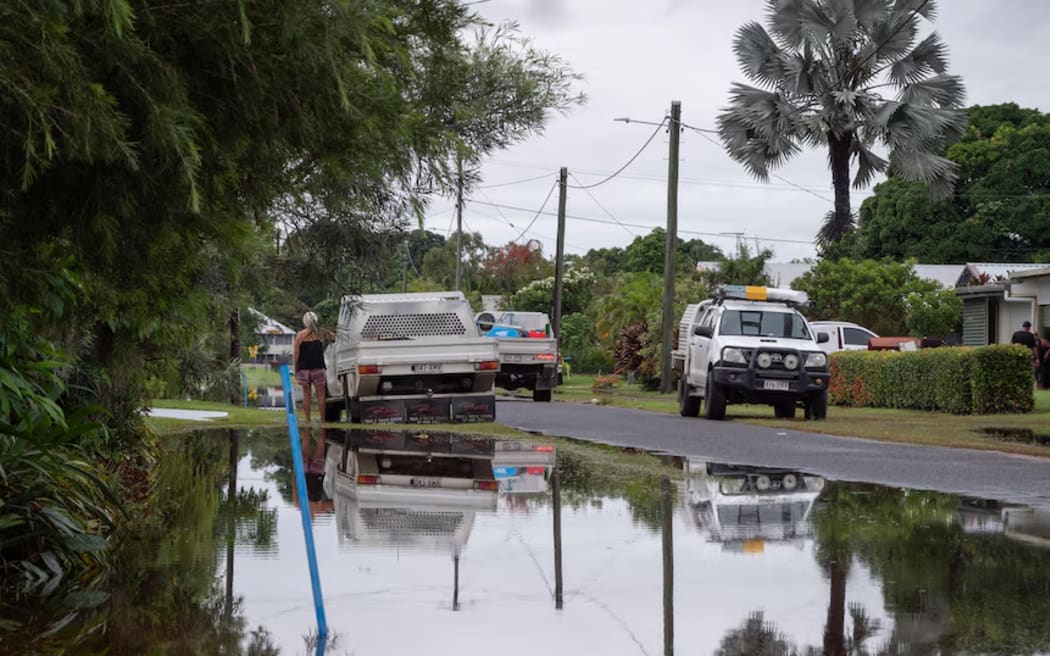 Floodwater is still pooling in Cardwell.