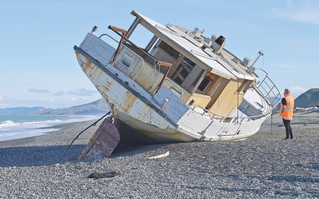 The 55-tonne vessel was about 10 nautical miles off the coast of Tokomaru Bay when crew sent out a mayday on 9 April.