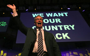United Kingdom Independence Party (Ukip) leader Nigel Farage campaigning to leave the EU